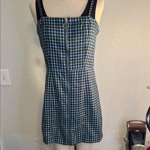 Aeropostale Navy, Green & White Plaid Mini Dress